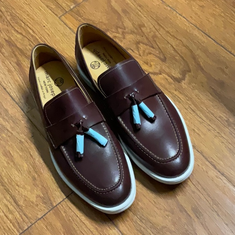 Marc Joseph New York Brown Leather White Sole Brand New Loafers